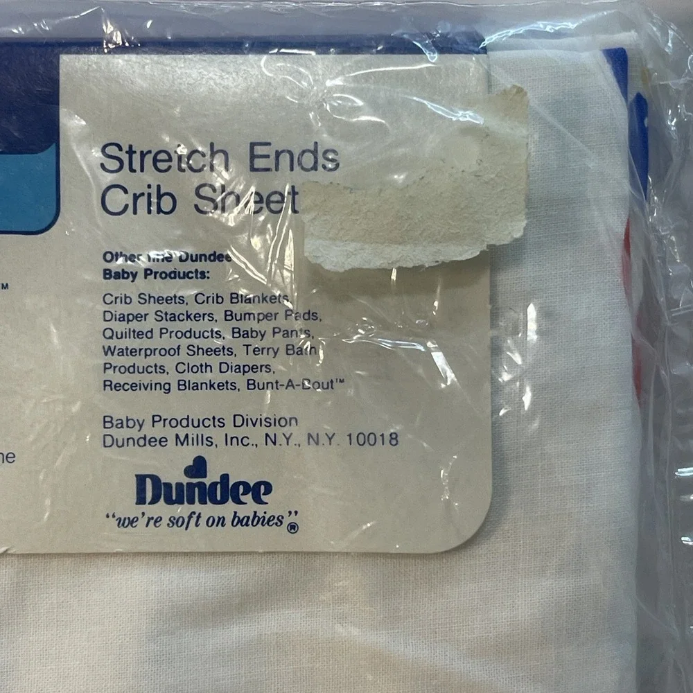 VTG Dundee Crib Sheet 28 X 52 IN Ducks Primary Colors NOS Stretch Ends‎